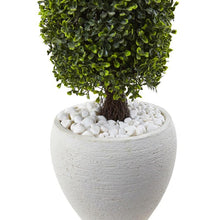 Load image into Gallery viewer, Boxwood Topiary with White Planter UV Resistant (Indoor/Outdoor)