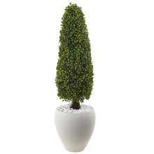 Load image into Gallery viewer, Boxwood Topiary with White Planter UV Resistant (Indoor/Outdoor)