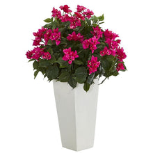 Load image into Gallery viewer, Bougainvillea Artificial Plant in White Tower Planter