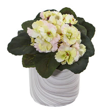 Load image into Gallery viewer, African Violet Artificial Plant in Marble Vase (Set of 2)