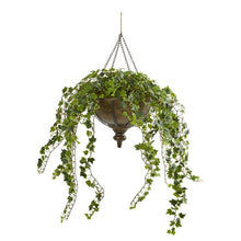 Load image into Gallery viewer, 43" Ivy Artificial Hanging Plant in Hanging Metal Bowl