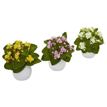 Load image into Gallery viewer, 8" Kalanchoe Artificial Plant in White Vase (Set of 3)