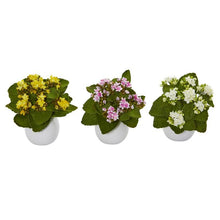 Load image into Gallery viewer, 8" Kalanchoe Artificial Plant in White Vase (Set of 3)