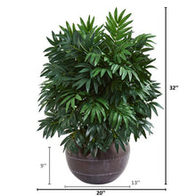 Load image into Gallery viewer, 32" Bamboo Palm Artificial Plant in Metal Bowl
