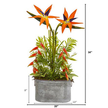 Load image into Gallery viewer, 34" Tropical and Greens Artificial Plant in Metal Planter