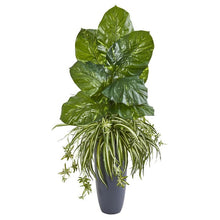 Load image into Gallery viewer, 49" Spider and Pothos Artificial Plant in Gray Planter