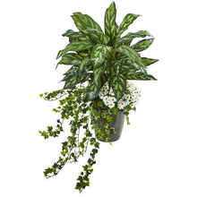 Load image into Gallery viewer, 35" Silver King, Ivy and Daisy Artificial Plant in Decorative Planter
