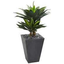 Load image into Gallery viewer, 37" Double Agave Succulent Artificial Plant in Slate Planter