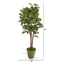 Load image into Gallery viewer, 47" Fig Artificial Tree in Green Planter