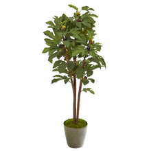 Load image into Gallery viewer, 47" Fig Artificial Tree in Green Planter