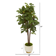 Load image into Gallery viewer, 47" Fig Artificial Tree in White Bowl