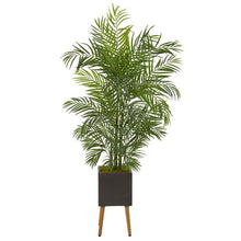 Load image into Gallery viewer, 6'Areca Artificial Palm Tree in Black Planter with Stand UV Resistant (Indoor/Outdoor)