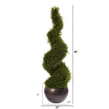 Load image into Gallery viewer, 49" Rosemary Spiral Topiary Artificial Tree in Bowl (Indoor/Outdoor)