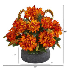 Load image into Gallery viewer, Spider Mum and Berries Artificial Arrangement in Stoneware Bowl