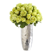 Load image into Gallery viewer, 20" Rose Artificial Arrangement in Silver Vase