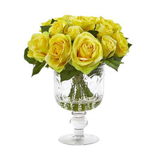 Load image into Gallery viewer, Rose Artificial Arrangement in Royal Glass Urn