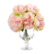 Load image into Gallery viewer, Peony Artificial Arrangement in Royal Glass Urn
