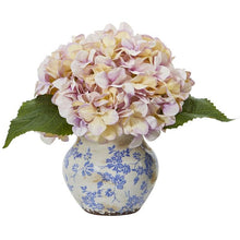 Load image into Gallery viewer, Hydrangea Artificial Arrangement in Floral Vase