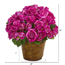 Load image into Gallery viewer, Rose Artificial Arrangement in Basket