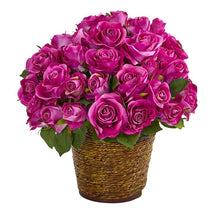 Load image into Gallery viewer, Rose Artificial Arrangement in Basket