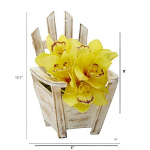 Load image into Gallery viewer, Cymbidium Orchid Artificial Arrangement in Chair Planter