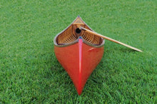Load image into Gallery viewer, Red Wooden Canoe 10ft With Ribs Curved Bow