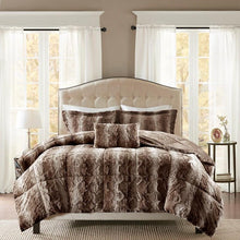Load image into Gallery viewer, Madison Park Zuri Faux Fur Comforter Set -King MP10-3075 By Olliix
