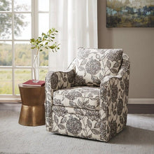 Load image into Gallery viewer, Madison Park Brianne Slub Weave Wide Seat Swivel Arm Chair MP103-0241 By Olliix