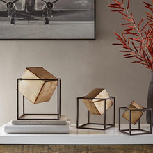 Load image into Gallery viewer, Madison Park Quad Gold Cube Decor Set Of 3 MP167-0093 By Olliix
