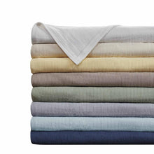 Load image into Gallery viewer, Madison Park Freshspun Basketweave Cotton Blanket -Twin BL51N-0866 By Olliix