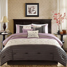 Load image into Gallery viewer, Madison Park Serene Embroidered 7 Piece Comforter Set -King MP10-3447 By Olliix