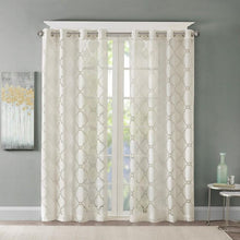 Load image into Gallery viewer, Madison Park Eden Fretwork Burnout Sheer Panel -63" Panel MP40-3776 By Olliix