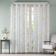 Load image into Gallery viewer, Madison Park Leilani Palm Leaf Burnout Window Sheer -50X63" MP40-4379 By Olliix