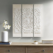 Load image into Gallery viewer, Madison Park Wooden Mandala White 3D Embellished Canvas MP95A-0115 By Olliix