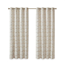 Load image into Gallery viewer, Intelligent Design Raina Total Blackout Metallic Print Grommet Top Curtain Panel - 50X63" ID40-1615