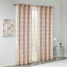 Load image into Gallery viewer, Intelligent Design Raina Total Blackout Metallic Print Grommet Top Curtain Panel - 50X63" ID40-1616