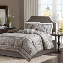 Load image into Gallery viewer, Madison Park Bellagio 7 Piece Jacquard Comforter Set -Queen MP10-4882 By Olliix