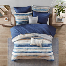Load image into Gallery viewer, Madison Park Marina 8 Piece Printed Seersucker Comforter And Coverlet Set Collection - King/Cal King MP10-6156