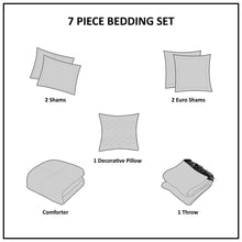 Load image into Gallery viewer, Madison Park Zennia 7 Piece Printed Seersucker Comforter Set With Throw Blanket - King/Cal King MP10-6304