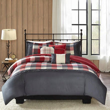 Load image into Gallery viewer, Madison Park 6 Piece Herringbone Duvet Cover Set -Full/Queen MP12-4672 By Olliix
