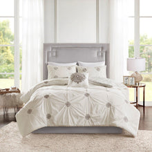 Load image into Gallery viewer, Madison Park Malia 4 Piece Embroidered Cotton Reversible Duvet Cover Set - King/Cal King MP12-6186