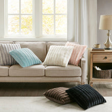 Load image into Gallery viewer, Madison Park Duke Faux Fur Squre Pillow - 20X20" MP30-5785 By Olliix