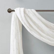 Load image into Gallery viewer, Madison Park Diamond Sheer Embroidered Window Scarf -50X144" MP40-4934 By Olliix