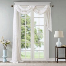 Load image into Gallery viewer, Madison Park Diamond Sheer Embroidered Window Scarf -50X144" MP40-4934 By Olliix