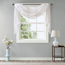 Load image into Gallery viewer, Madison Park Diamond Sheer Embroidered Window Scarf -50X216" MP40-4935 By Olliix