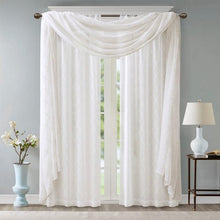 Load image into Gallery viewer, Madison Park Diamond Sheer Embroidered Window Scarf -50X216" MP40-4935 By Olliix