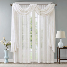 Load image into Gallery viewer, Madison Park Diamond Sheer Embroidered Window Scarf -50X216" MP40-4935 By Olliix
