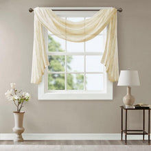 Load image into Gallery viewer, Madison Park Diamond Sheer Embroidered Window Scarf -50X144" MP40-4938 By Olliix