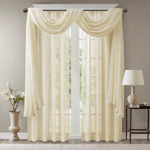 Load image into Gallery viewer, Madison Park Diamond Sheer Embroidered Window Scarf -50X144" MP40-4938 By Olliix
