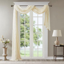 Load image into Gallery viewer, Madison Park Diamond Sheer Embroidered Window Scarf -50X216" MP40-4939 By Olliix